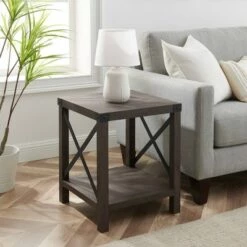 Top 10 🤩 Sophie Rustic Farmhouse X Frame Side Table - Saracina Home Stone Gray 🤩 -End And Side Tables shop unnamed file 1025