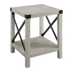 Top 10 🤩 Sophie Rustic Farmhouse X Frame Side Table - Saracina Home Stone Gray 🤩 -End And Side Tables shop unnamed file 1031