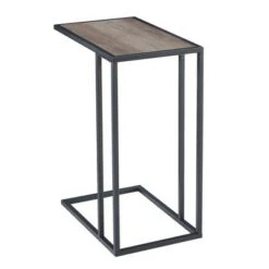 Outlet 🤩 23" Modern Rectangle Two-Tone C Side Table with Metal Base - Saracina Home Faux Marble Gold 🛒 -End And Side Tables shop unnamed file 1057