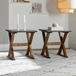 Flash Sale π Set of 2 Xavier Farmhouse Trestle Leg Distressed Side Tables - Saracina Home Rustic Oak/white Wash 𧨠20 Flash Sale π Set of 2 Xavier Farmhouse Trestle Leg Distressed Side Tables - Saracina Home Rustic Oak/white Wash 𧨠-End And Side Tables shop unnamed file 106