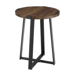 Best Sale 💯 Wrightson Urban Industrial Faux Wrap Leg Round Side Table - Saracina Home Gray Wash 👍 -End And Side Tables shop unnamed file 1084