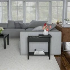 Promo 🥰 Flip Top End Table with Storage Compartment and Lower Shelf Matte Black - Yorkshire Home 👏 -End And Side Tables shop unnamed file 1138