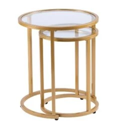 Best reviews of 🌟 Set of 2 Emma Glam Nesting Side Table Gold - Aiden Lane 🔥 -End And Side Tables shop unnamed file 115