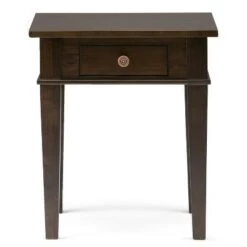 Coupon 🔔 18" Sterling Solid Wood Contemporary End Table - Wyndenhall Dark Tobacco Brown 🎉 -End And Side Tables shop unnamed file 1169