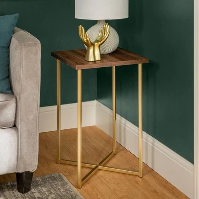 Wholesale ✔️ Set of 2 Maxwell Two Tone Glam Side Tables - Saracina Home Dark Walnut/gold ❤️ 3 Wholesale ✔️ Set of 2 Maxwell Two Tone Glam Side Tables - Saracina Home Dark Walnut/gold ❤️