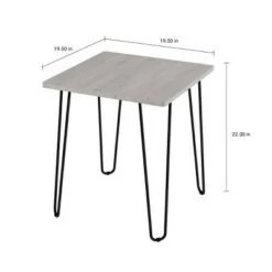 Budget β¨ End Table with Hairpin Legs Woodgrain Look Gray - Yorkshire Home π
