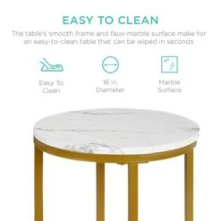 Discount ⌛ Best Choice Products 16in Faux Marble Modern Round Living Room Accent Side Table w/ Metal Frame ⭐ -End And Side Tables shop unnamed file 1253