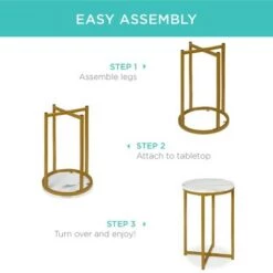 Discount ⌛ Best Choice Products 16in Faux Marble Modern Round Living Room Accent Side Table w/ Metal Frame ⭐ -End And Side Tables shop unnamed file 1255