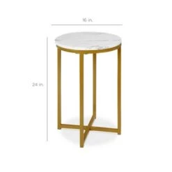 Discount ⌛ Best Choice Products 16in Faux Marble Modern Round Living Room Accent Side Table w/ Metal Frame ⭐ -End And Side Tables shop unnamed file 1256