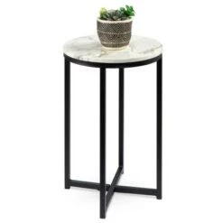 Discount ⌛ Best Choice Products 16in Faux Marble Modern Round Living Room Accent Side Table w/ Metal Frame ⭐ -End And Side Tables shop unnamed file 1258