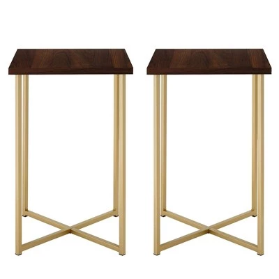 Wholesale ✔️ Set of 2 Maxwell Two Tone Glam Side Tables - Saracina Home Dark Walnut/gold ❤️ 7 Wholesale ✔️ Set of 2 Maxwell Two Tone Glam Side Tables - Saracina Home Dark Walnut/gold ❤️ - Image 5