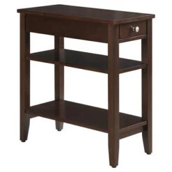 Best Sale ⌛ American Heritage 3 Tier End Table with Drawer - Breighton Home Dark Gray Wirebrush 👍 -End And Side Tables shop unnamed file 1281