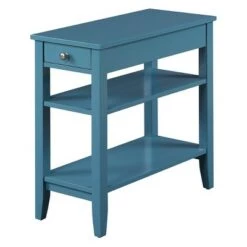 Best Sale ⌛ American Heritage 3 Tier End Table with Drawer - Breighton Home Dark Gray Wirebrush 👍 -End And Side Tables shop unnamed file 1286