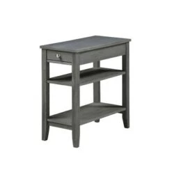 Best Sale ⌛ American Heritage 3 Tier End Table with Drawer - Breighton Home Dark Gray Wirebrush 👍 -End And Side Tables shop unnamed file 1289