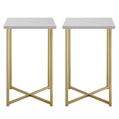 Wholesale ✔️ Set of 2 Maxwell Two Tone Glam Side Tables - Saracina Home Dark Walnut/gold ❤️ 8 Wholesale ✔️ Set of 2 Maxwell Two Tone Glam Side Tables - Saracina Home Dark Walnut/gold ❤️ - Image 6