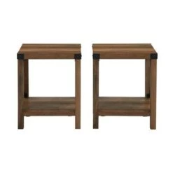 New 😀 Set of 2 Sophie Rustic Farmhouse X Frame Side Tables - Saracina Home White Oak 🛒 -End And Side Tables shop unnamed file 13