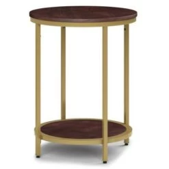 Flash Sale 🥰 18" Alrich Round Side Table - WyndenHall Dark Brown/gold 🧨 -End And Side Tables shop unnamed file 1313
