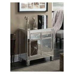 Promo 👍 Gold Coast Vineyard 2 Drawer Mirrored Hall Table Weathered White - Breighton Home ✨ -End And Side Tables shop unnamed file 1318