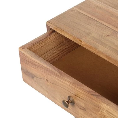 Best Pirce π Set of 2 Uvalda Handcrafted Mid-Century Modern Wooden Side Tables with Drawer Natural/Black - Christopher Knight Home π 7 Best Pirce π Set of 2 Uvalda Handcrafted Mid-Century Modern Wooden Side Tables with Drawer Natural/Black - Christopher Knight Home π - Image 5