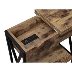 Discount 😀 Tucson Flip Top End Table with Charging Station - Breighton Home Barnwood/black 🎉 -End And Side Tables shop unnamed file 1368