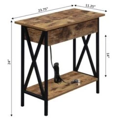 Discount 😀 Tucson Flip Top End Table with Charging Station - Breighton Home Barnwood/black 🎉 -End And Side Tables shop unnamed file 1370