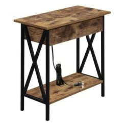 Discount 😀 Tucson Flip Top End Table with Charging Station - Breighton Home Barnwood/black 🎉 -End And Side Tables shop unnamed file 1371