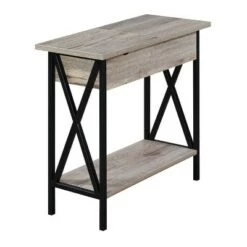 Discount 😀 Tucson Flip Top End Table with Charging Station - Breighton Home Barnwood/black 🎉 -End And Side Tables shop unnamed file 1372
