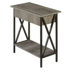 Discount 😀 Tucson Flip Top End Table with Charging Station - Breighton Home Barnwood/black 🎉 -End And Side Tables shop unnamed file 1373