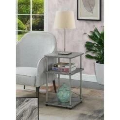 Discount 😀 No Tools 3 Tier End Table - Breighton Home Faux White Marble/chrome 🥰