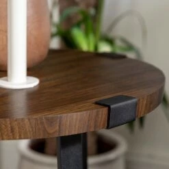 Promo 😀 Set of 2 Wrightson Urban Industrial Wrap Leg Round Side Tables - Saracina Home Faux Dark Concrete 🎁 -End And Side Tables shop unnamed file 140