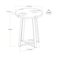 Promo 😀 Set of 2 Wrightson Urban Industrial Wrap Leg Round Side Tables - Saracina Home Faux Dark Concrete 🎁 -End And Side Tables shop unnamed file 144