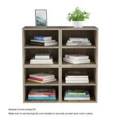 Cheap 🌟 End Table - Stackable Contemporary Minimalist Modular Cube Accent Table Double Shelves for Bedroom, Living Room or Office by Hastings Home (Gray) 💯 -End And Side Tables shop unnamed file 1449