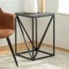 Coupon 😍 Lina Modern Geometric Square Side Table - Saracina Home Slate Gray ⭐ -End And Side Tables shop unnamed file 1451