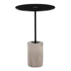 Budget 😀 Symbol Contemporary Side Table - LumiSource Marble/nickel/glass Black/nickel/clear 😍 -End And Side Tables shop unnamed file 1471