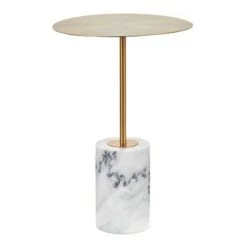 Budget 😀 Symbol Contemporary Side Table - LumiSource Marble/nickel/glass Black/nickel/clear 😍 -End And Side Tables shop unnamed file 1475