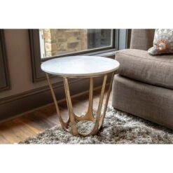 Outlet ✨ Decor Therapy Marble Topped Side Table White - Décor Therpay ⌛ -End And Side Tables shop unnamed file 1519
