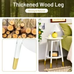 Discount 💯 Costway Round End Table with Storage Shelf Home Decor Accent Side Table White 🧨 -End And Side Tables shop unnamed file 1525