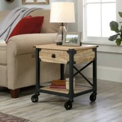 Hot Sale βοΈ Steel River Side Table Distressed Brown - Sauder β