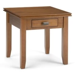 New 💯 Stratford Solid Wood End Table - Wyndenhall Tobacco Brown 👍 -End And Side Tables shop unnamed file 1546