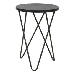 Best reviews of 🤩 Hairpin Leg Side Table with Wood Top - Decor Therapy White/gold 💯