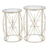 Buy 🎉 Set of 2 Heritage Side Tables Clear/Gold - ZM Home ⌛ -End And Side Tables shop unnamed file 157