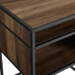 Cheapest 🧨 Modern Wood and Metal Side Table with Open Storage - Saracina Home Dark Walnut 😉 -End And Side Tables shop unnamed file 1589