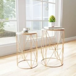 Buy π Set of 2 Heritage Side Tables Clear/Gold - ZM Home β 7 Buy π Set of 2 Heritage Side Tables Clear/Gold - ZM Home β -End And Side Tables shop unnamed file 159