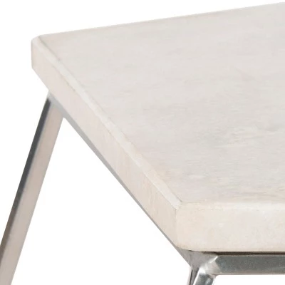 Discount βοΈ Modern Pentagon Marble Top Side Table Silver - Safavieh π 5 Discount βοΈ Modern Pentagon Marble Top Side Table Silver - Safavieh π - Image 3