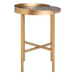 New 🌟 Prague Round Side Table Light Gray Oak/Gold - Safavieh 🔔 -End And Side Tables shop unnamed file 1621