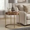 Brand new 🎉 Ervyn Wood and Metal Round End Table - Inspire Q Walnut 🛒 -End And Side Tables shop unnamed file 1626