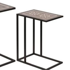 Cheapest π€© A&B Home Set of 2 Raj Brass Inlaid Nesting Side Tables Black/Brown - A&B Home π