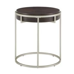 Brand new 🎉 Ervyn Wood and Metal Round End Table - Inspire Q Walnut 🛒 -End And Side Tables shop unnamed file 1631