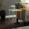 Coupon ⌛ 24" Maxwell Two-Tone Glam Side Table - Saracina Home White Faux Marble/gold 🥰 -End And Side Tables shop unnamed file 1641