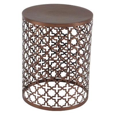Buy β Metal (Set of 3) Cylinder Quatrefoil Design Accent Tables Brown - Olivia & May π 3 Buy β Metal (Set of 3) Cylinder Quatrefoil Design Accent Tables Brown - Olivia & May π